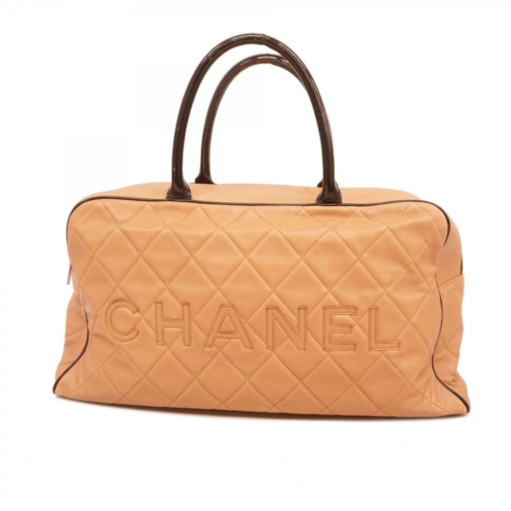 CHANEL Black Caviar Leather Boston Bag